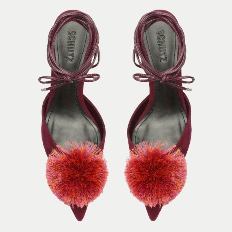 Mule Schutz Jules Mid Vinho – Elegância e Conforto em Couro