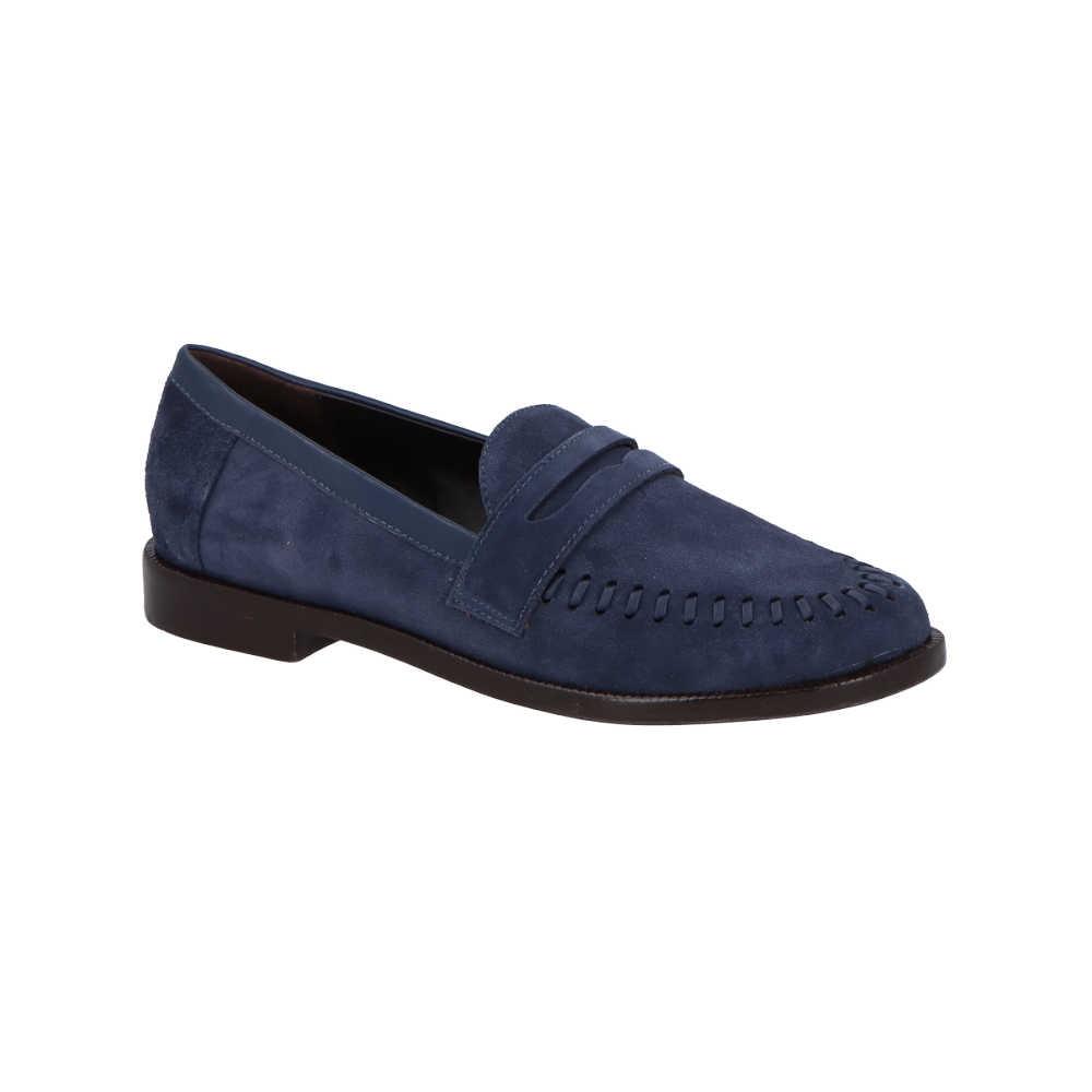Mocassim Penny Loafer em Camurça Azul Naval – Clássico e