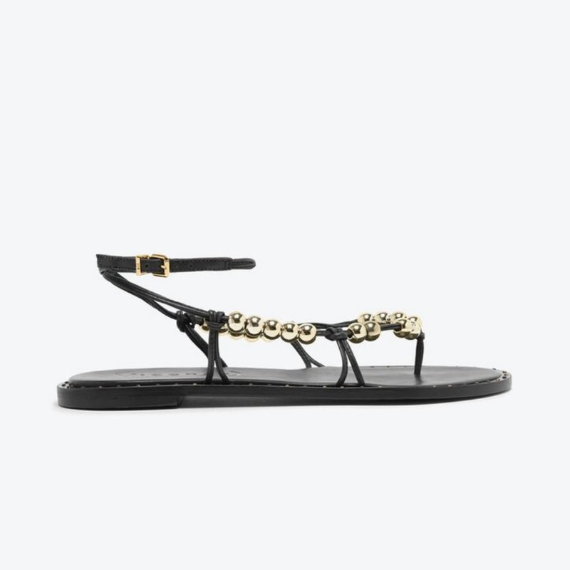 Sandália Flat Vicenza Greta Preto | Elegância Minimalista