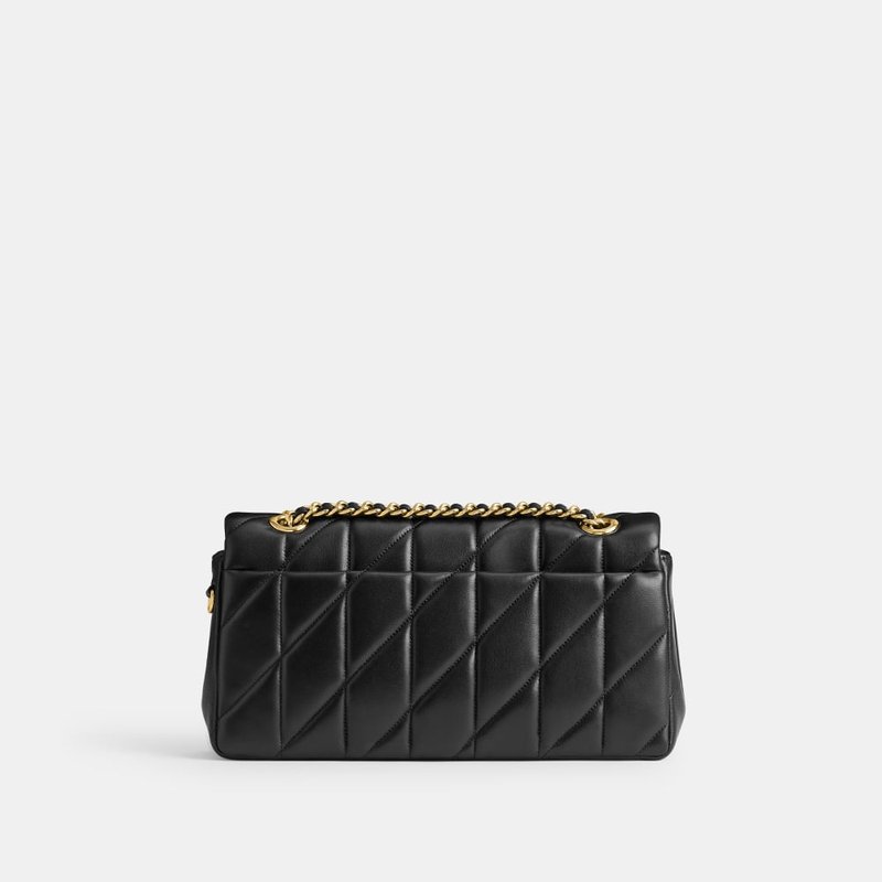 Bolsa Coach Tabby Shoulder Bag 26 Quilting Preta com Detalhes