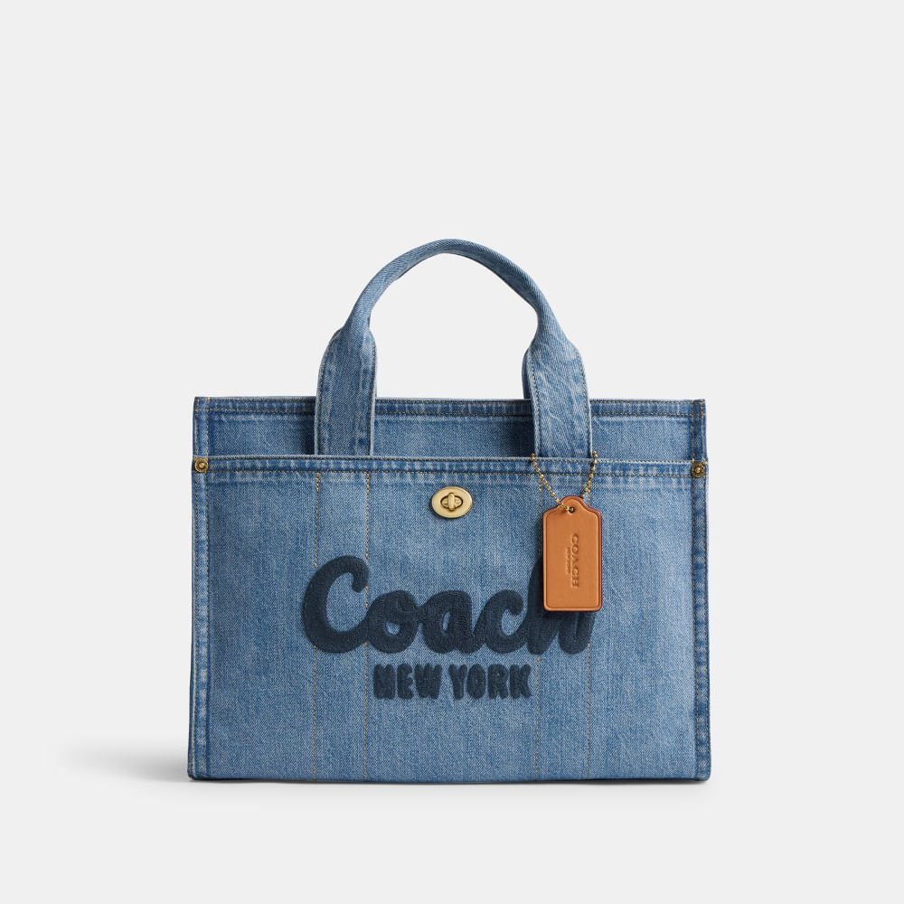 Bolsa Coach Cargo Tote Denim Azul – Estilo Moderno e Despojado