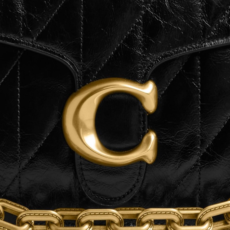 Bolsa Coach Chain Tabby Shoulder 26 Quilting Envernizado Preto