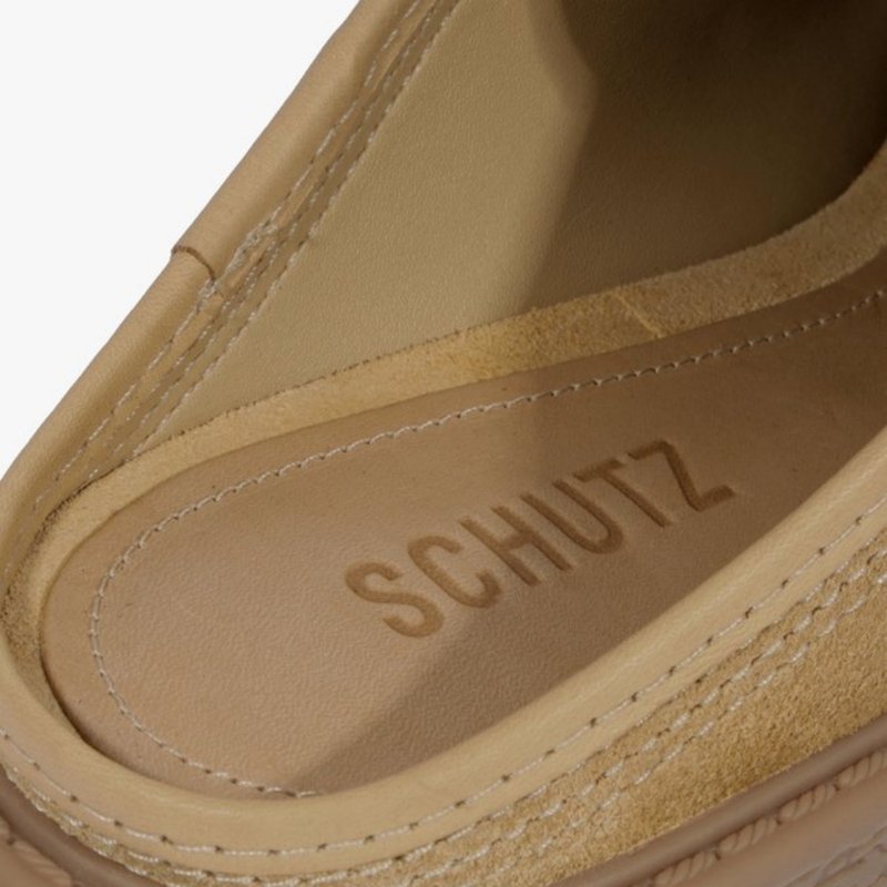 Mocassim Tratorado Schutz Mule Andrea Camurça Marrom Claro