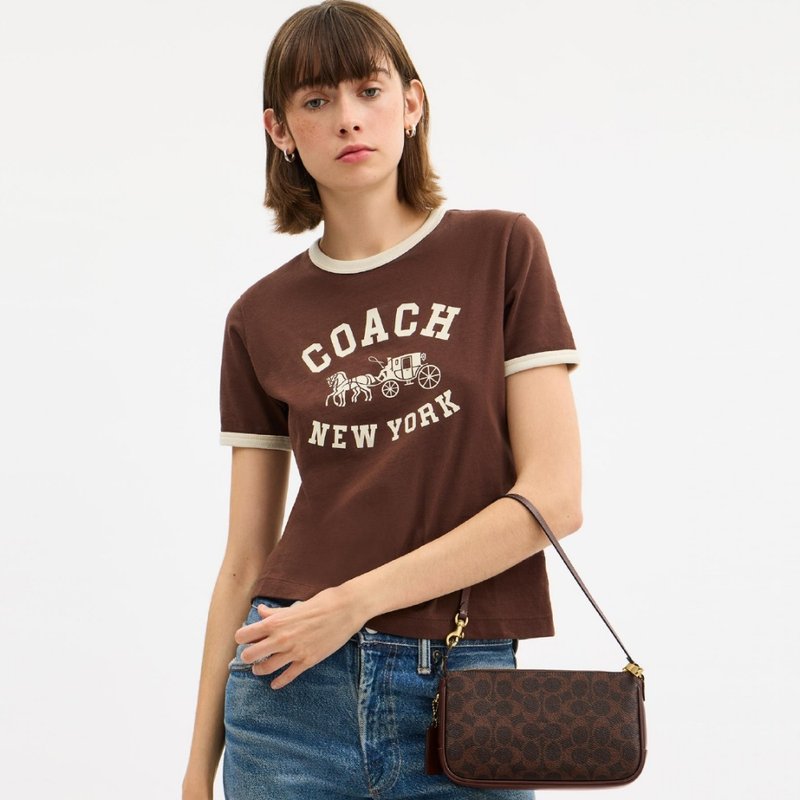 Bolsa Coach Coated Canvas Signature Plaza 22 Marrom | Elegância e