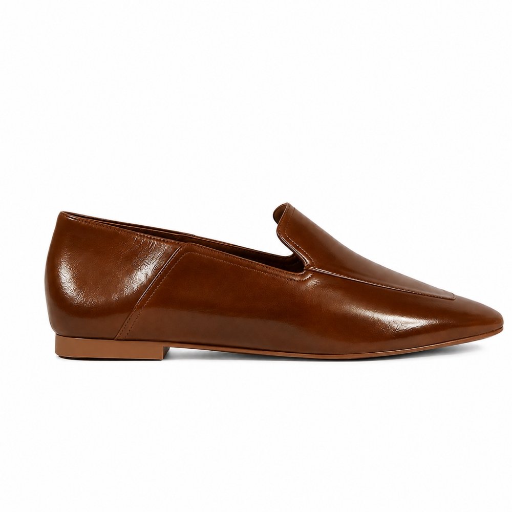 Mocassim Schutz Bacco Couro Flat Edited Caramelo com Estilo