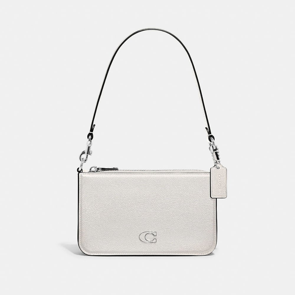 Bolsa Coach Pouch Signature Detail Off White Sofisticada com