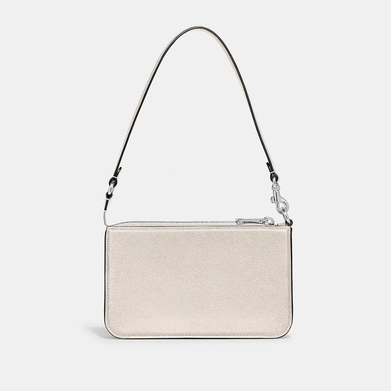 Bolsa Coach Pouch Signature Detail Off White Sofisticada com